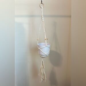 Beautifully, handmade macrame hanging planter. (Pot not included)